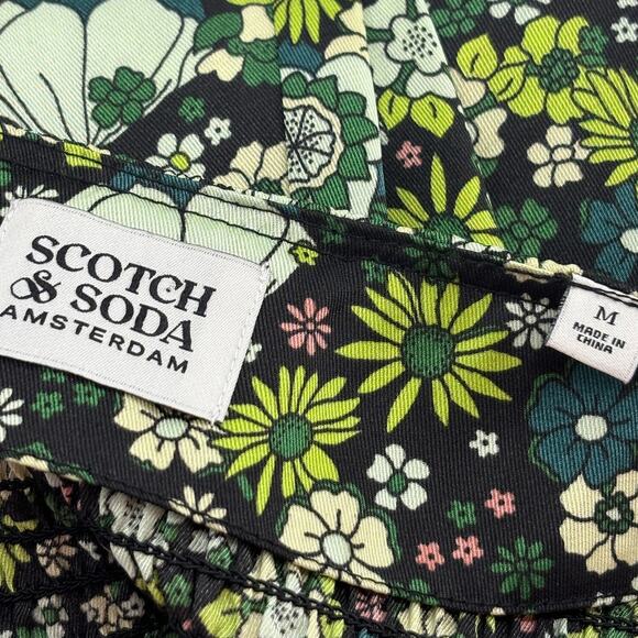 Scotch & Soda Green Floral Printed Lace Sleeved Midi Dress - Picture 10 of 12